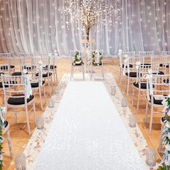 Wedding Aisle Runner White Sequin Carpet Runner for Party Sparkly Rug Indoor …