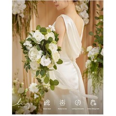 Sophisticated White Cascading Wedding Bouquet