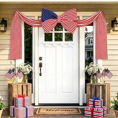 4th of July Decorations Outdoor – 6.5FT Giant Patriotic Bow – Fourth of July Mem
