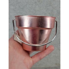 Set of 3 Rose Gold Aluminum Mini Buckets 3 Inch Small Decorative Pails