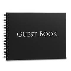 Iconikal Hardcover Guestbook 1,260 Entries Charcoal 10 x 8 inches,