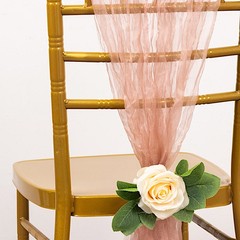 5 DUSTY ROSE Sheer Crinkled Organza CHAIR SASHES Party Events Home Decorations