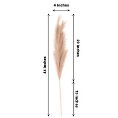 3 TAUPE 44″ ARTIFICIAL Pampas Grass SPRAYS Faux Plant STEMS Party Decorations