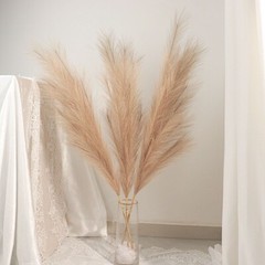 3 TAUPE 44″ ARTIFICIAL Pampas Grass SPRAYS Faux Plant STEMS Party Decorations
