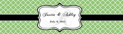 100 Pistachio Green Monogram Wedding Water Bottle Labels Engagement Bridal 8″x2″