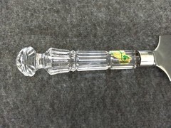 Waterford Crystal Wedding Cake Server 11″ Serrated Edge Logo Sticker Ireland