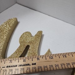 GOLD Glittered Wooden Mr & Mrs Freestanding Wedding Table Display (2 Glue Spots)