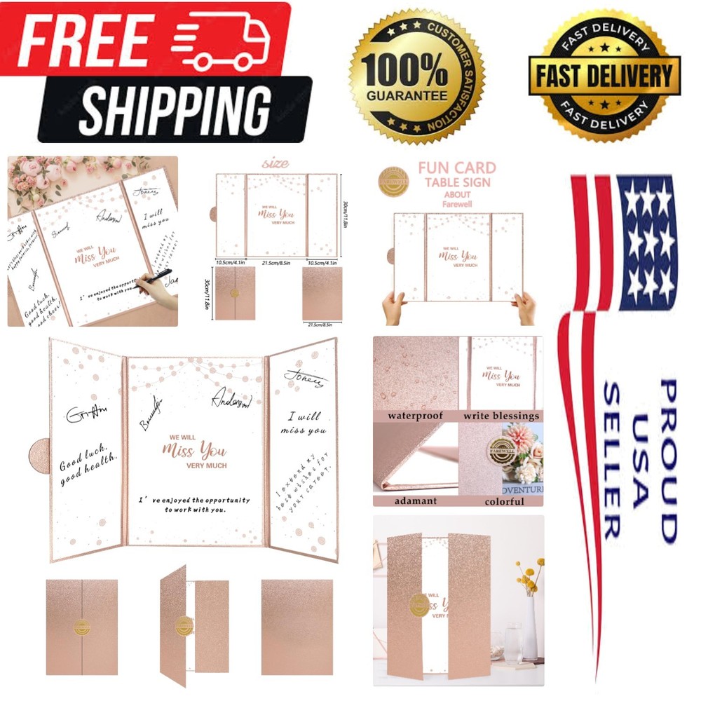 Customizable 18×12 Rose Gold Signature Board for Unforgettable Farewells