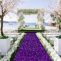 Purple Carpet Runner for Party Wedding Aisle Runners 2x15FT Sequin Aisle