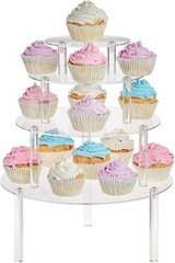 4-Piece Transparent Acrylic Cake Stand Set – Elegant Dessert Display for Events