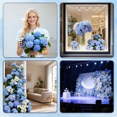 3pcs Hydrangea，Artificial Hydrangea Flowers，Latex Real Touch Hydra