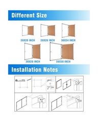 Mifuro 2 Pack 28″x26″ Enclosed Bulletin Board, Lockable Weather-Resistant Alu…