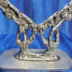 Rose Heart Wedding Cake Topper Pewter Figurine Fellowship Foundry US Made *NEW*