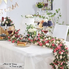 8pcs x 8.2ft Artificial Flower Garland Floral 8 Vines 66FT, Spring-pink-8pcs
