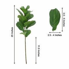 2 Green 25″ Artificial Fiddle LEAVES SPRAYS Greenery Stems Party Decorations