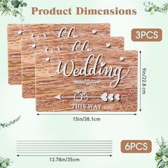 Wedding Direction Signs Kit Double Sided Elegant Plastic Arrow Signage Set New
