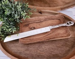 Vintage Ornate Silver Scroll Cake Knife – Elegant Wedding Dessert Server 12″