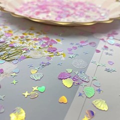 2000 Piece Mermaid Seashell Glitter PVC Table Confetti for Wedding, Pink