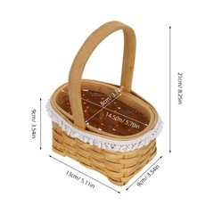 Natural Wood Flower Basket with Handle for Wedding and Everyday Floral Display