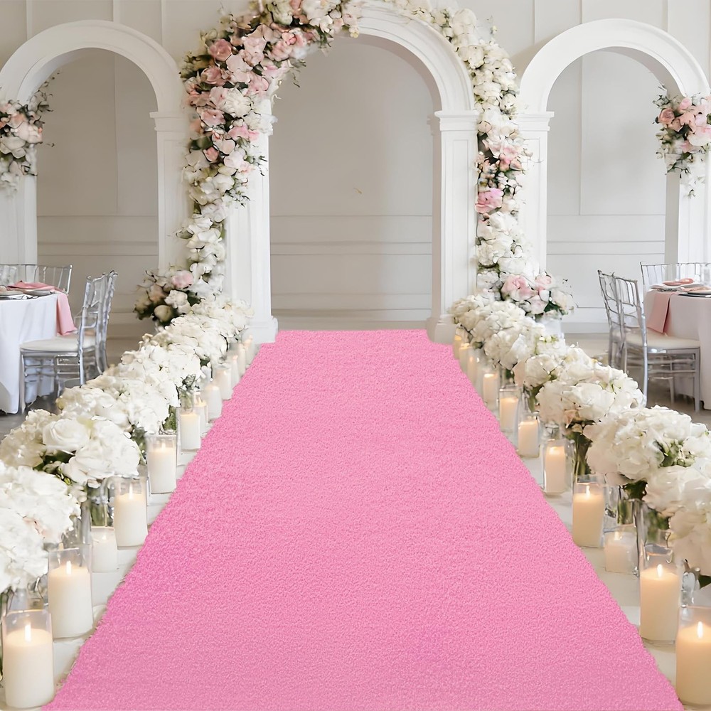 4ftx10ft Pink Carpet Runner, 450GSM Extra Thick Non-Slip TPR Rubber, Indoor/O…