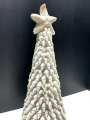 SEASHELL Topiary Tree Starfish Centerpiece Shore Ocean Shell Beach 13″