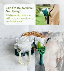 Corsage and Boutonniere Set for Wedding Prom Artificial Flower Corsage Wristlet