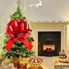 Large Red Car Bow 18 Inch Giant Gift Wrap Bow Extra Big Pull Bow for Christmas