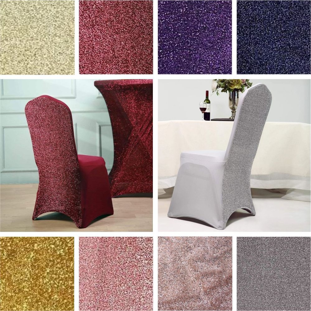 10 pcs Metallic Spandex Elastic Stretchable CHAIR COVERS Wedding Supplies Event