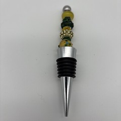 10PCS Beadable Wine Stoppers, Beaded Bottle Cap Zinc Alloy Silver+black Reusable