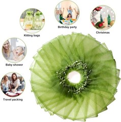 Versatile Green Organza Bags, 100-Piece Set for Weddings and Christmas Gifts