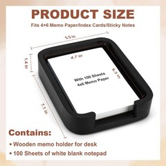 4×6 Memo Paper Holder Organizer for Desk Black 7.1″ x 5.5″ x 1.4″,