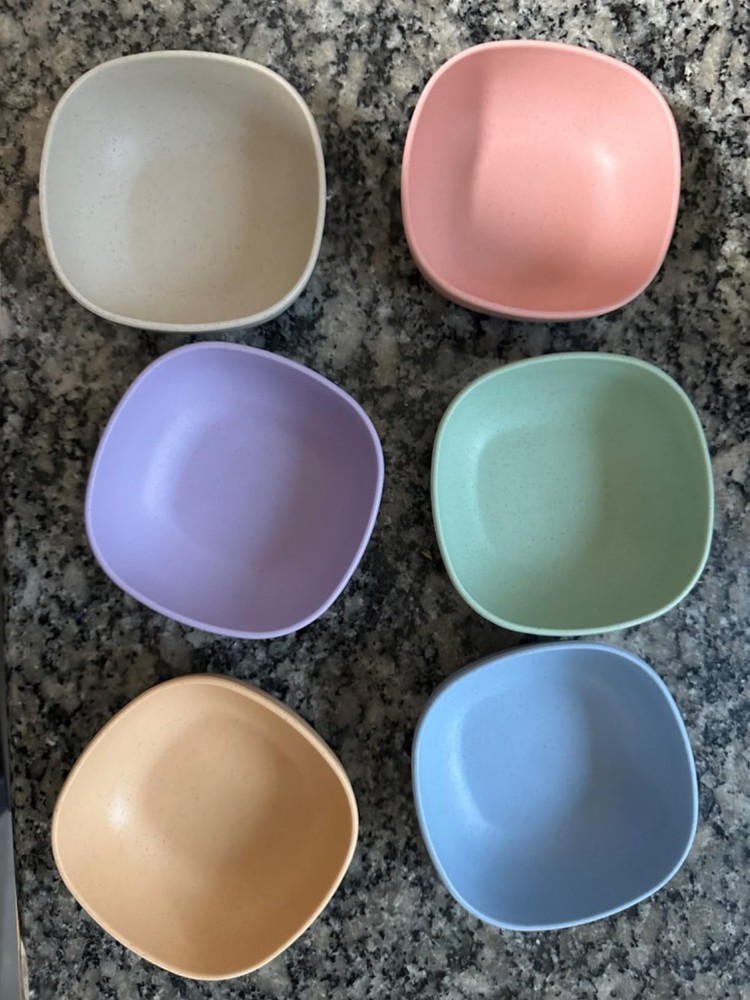 Mini Wheat Straw Dip Bowls 6 Pack 4.5 OZ Small Sauce Bowls Unbreakable Pinch Bow