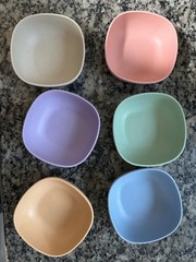 Mini Wheat Straw Dip Bowls 6 Pack 4.5 OZ Small Sauce Bowls Unbreakable Pinch Bow