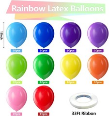 Premium Rainbow Latex Balloons for Birthday Wedding Bridal Party Decoration