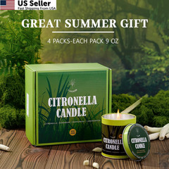 Citronella Candles Outdoor Set, 4 Pack Jar Candle 4 | 36oz, 4 9oz