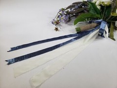 Bridal Bouquet 12 Inch Cascading Wedding Bouquet, Blue – WITH DEFECTS