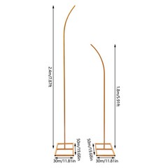 Set of 2 Gold Metal Wedding Arch Racks Flowers Frame Stand Party Backdrop Decor