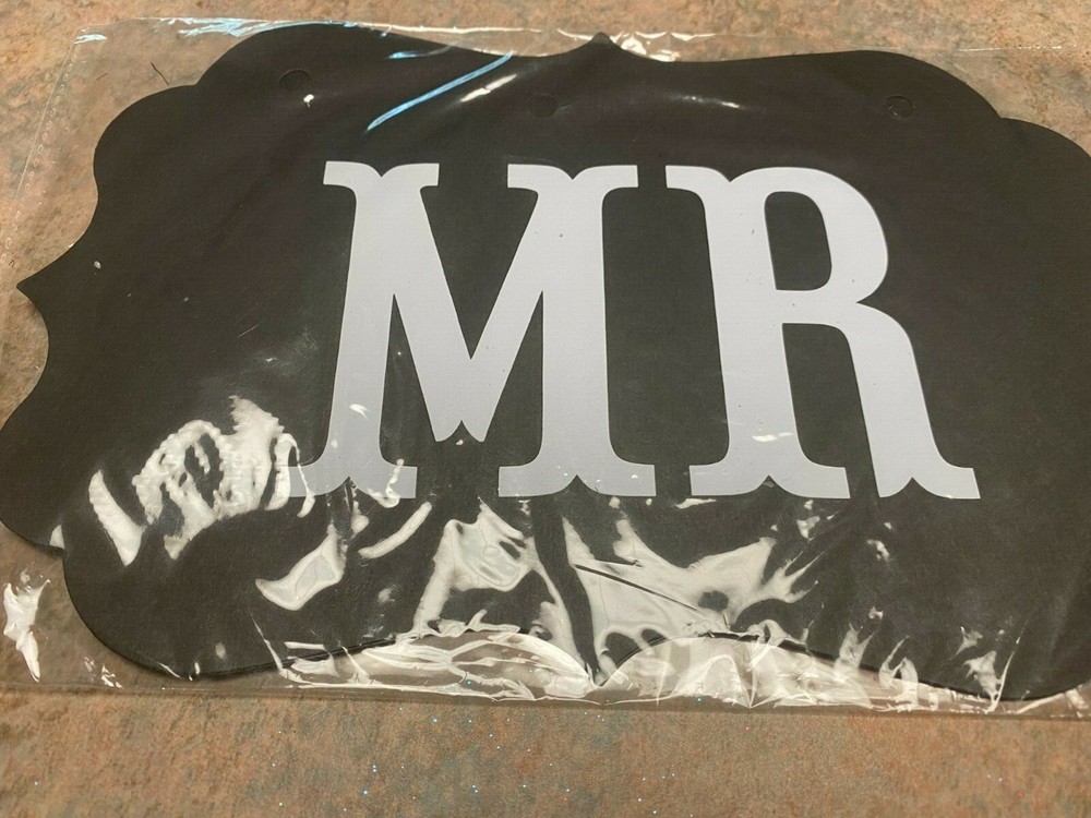 Black and White Mr. & Mrs. Chair Signs, photo props for Wedding new
