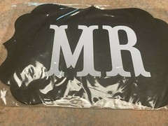 Black and White Mr. & Mrs. Chair Signs, photo props for Wedding new