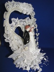 New Elegant & Absolutely Stunning Porcelain Bridal Couple Wedding CakeTop # 147