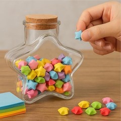 200ml Star Shaped Glass Jar with Cork Lid – Clear Decorative Bottle Star