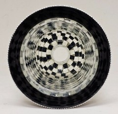 Candle Holder 5.5″D 11.5″Hi Set/2 Nickel Plated Mirror Mosaic Shade FREE SHIPING