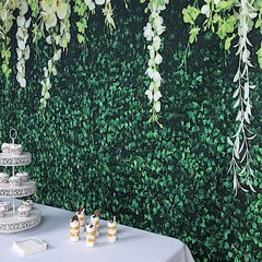 8 ft x 8 ft Printed Vinyl Greenery Vines Photo Backdrop Party Event Decorations