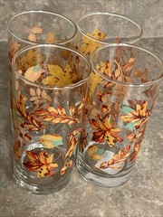 Royal Norfolk Libbey Fall Autumn Leaves 16oz Glasses – Set of 4