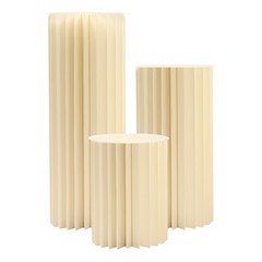 3-piece Foldable Paper Column Display Stands W/ Lights For Graduation/birthday