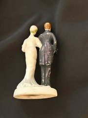 Antique Bisque Porcelain Wedding Cake Topper 1920’s
