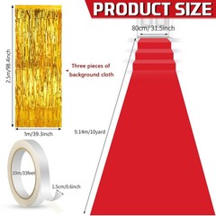 Carpet Runner Aisle 2.6 x 30 Feet with Carpet Tape and 4 Pieces of 8.2 x 3.2 …