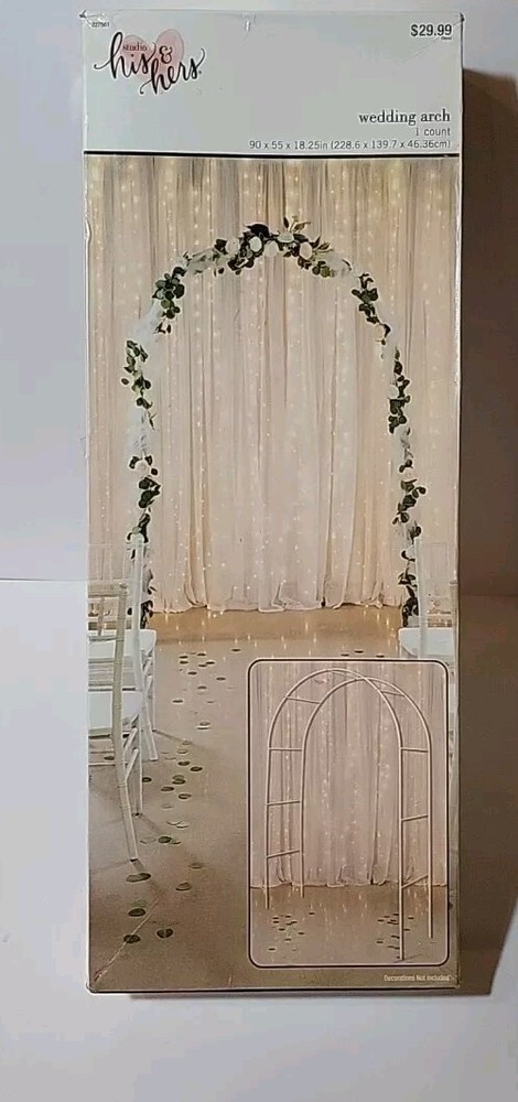 His And Hers Wedding Arch 7.5 Ft High White Finish Steel Tube Rust Resistant NEW