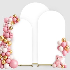 Arch Covers Set of 3(7.2FT+6.6FT+6FT), Stretchy Spandex 7.2+6.6+6 FT White