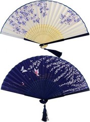 Bantoye 2 Pieces Handheld Fans, Silk Folding Fans with Bamboo Frames for…